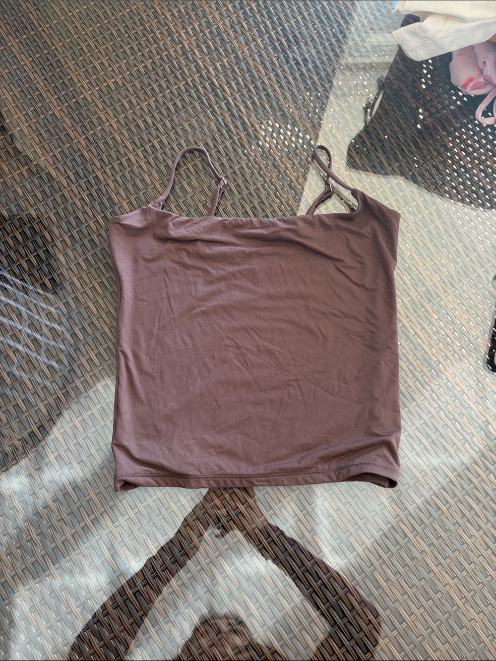 Sleek Brown Spaghetti-Strap Cami Top
